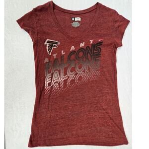 NFL Team Apparel Atlanta Falcons Women's Large Vintage Red Football T-Shirt
